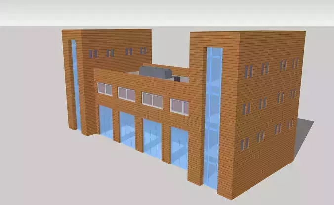 Fire Police Headquarter with 4 Bay Garage by Outland Models