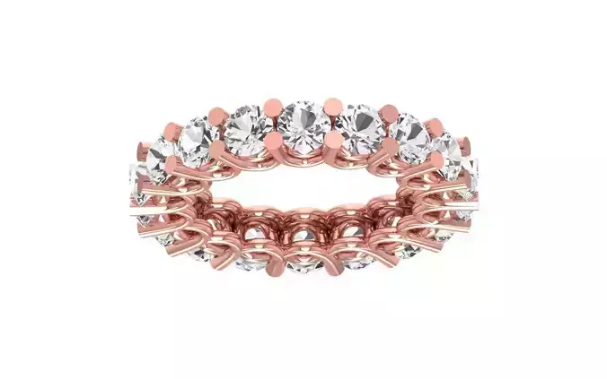 Round Diamond Full Eternity Wedding Band 3dm STL OBJ FBX Render