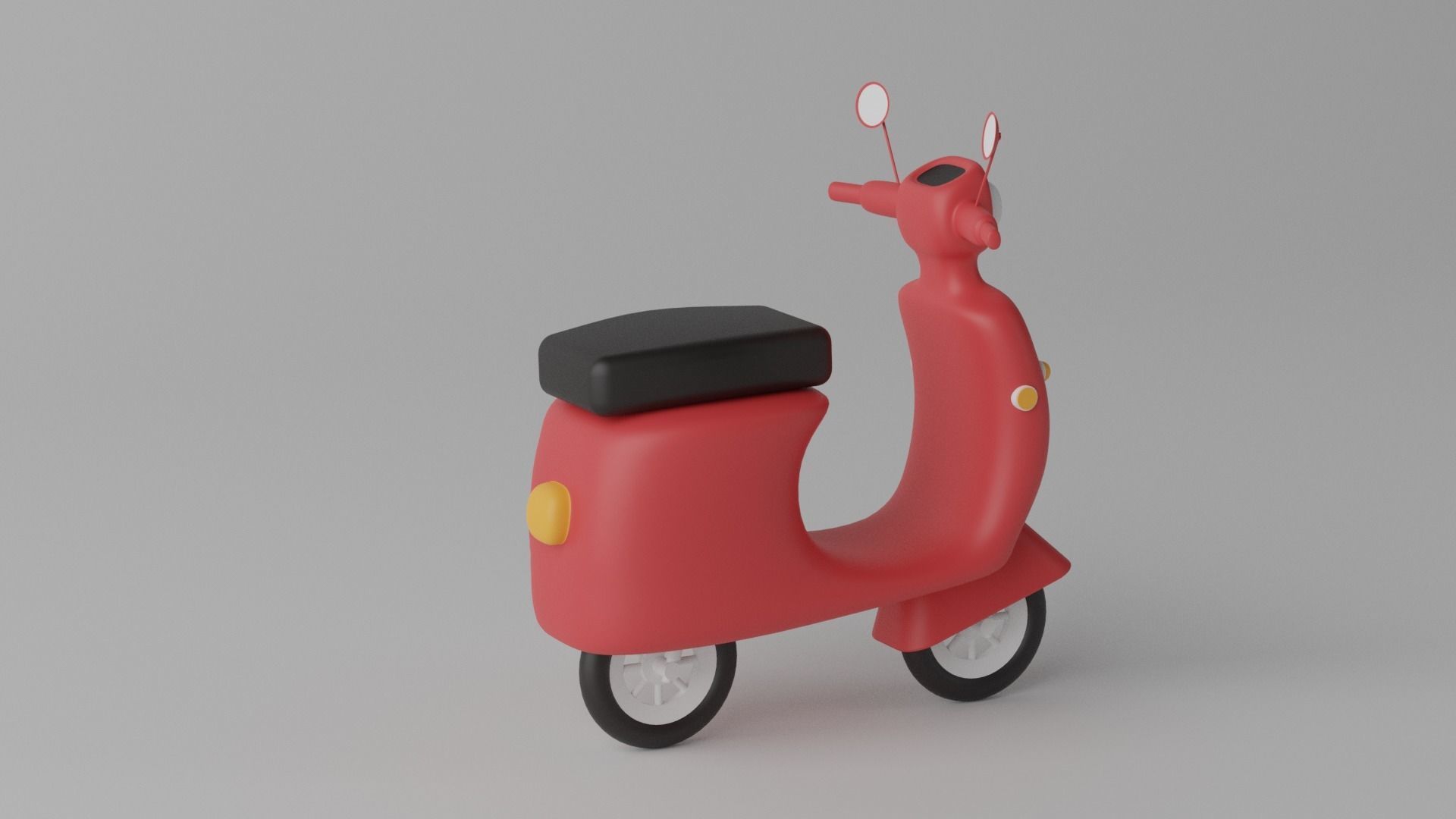 Cartoon Scooter Motorcycle 3D model_8