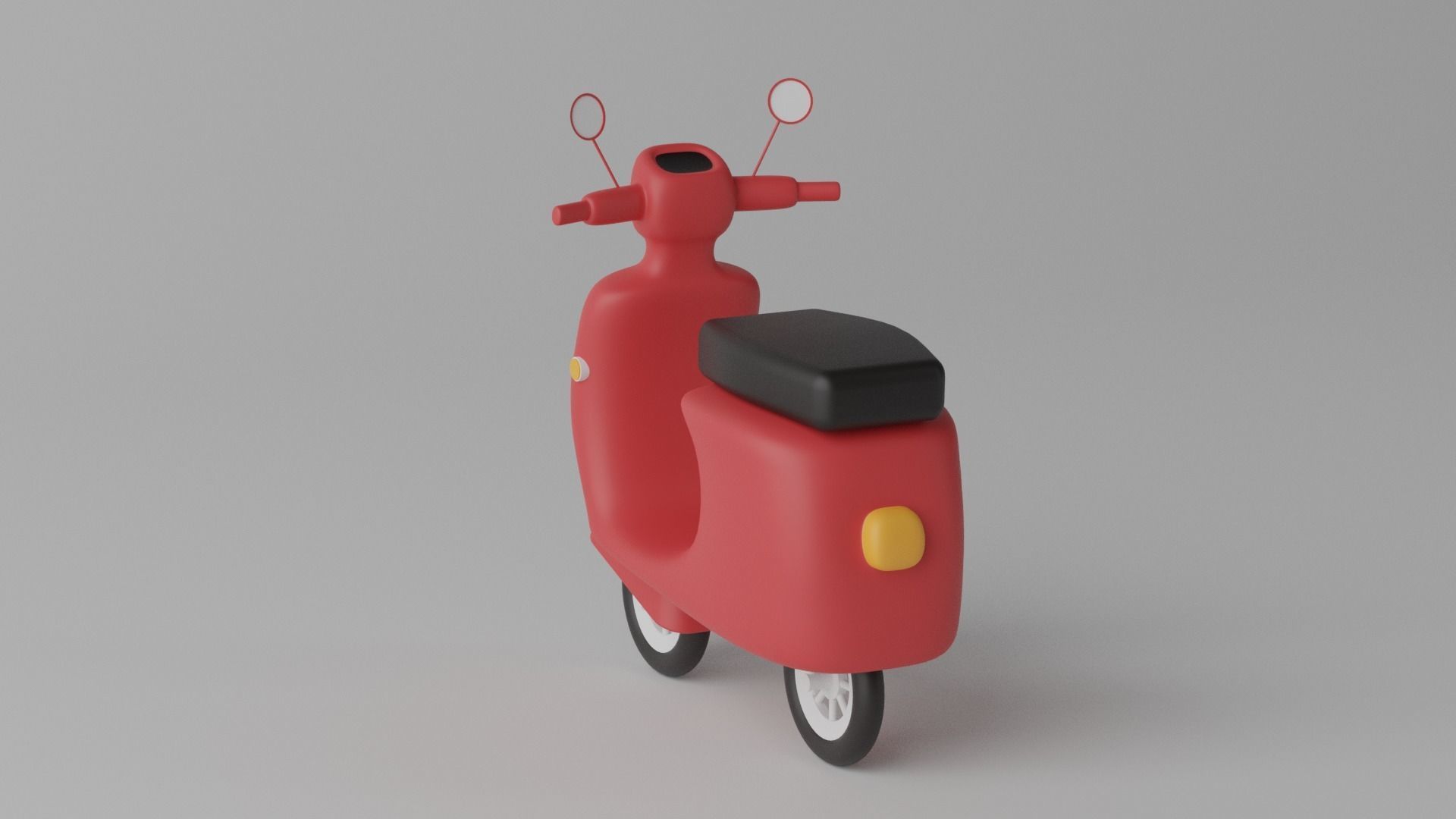 Cartoon Scooter Motorcycle 3D model_5