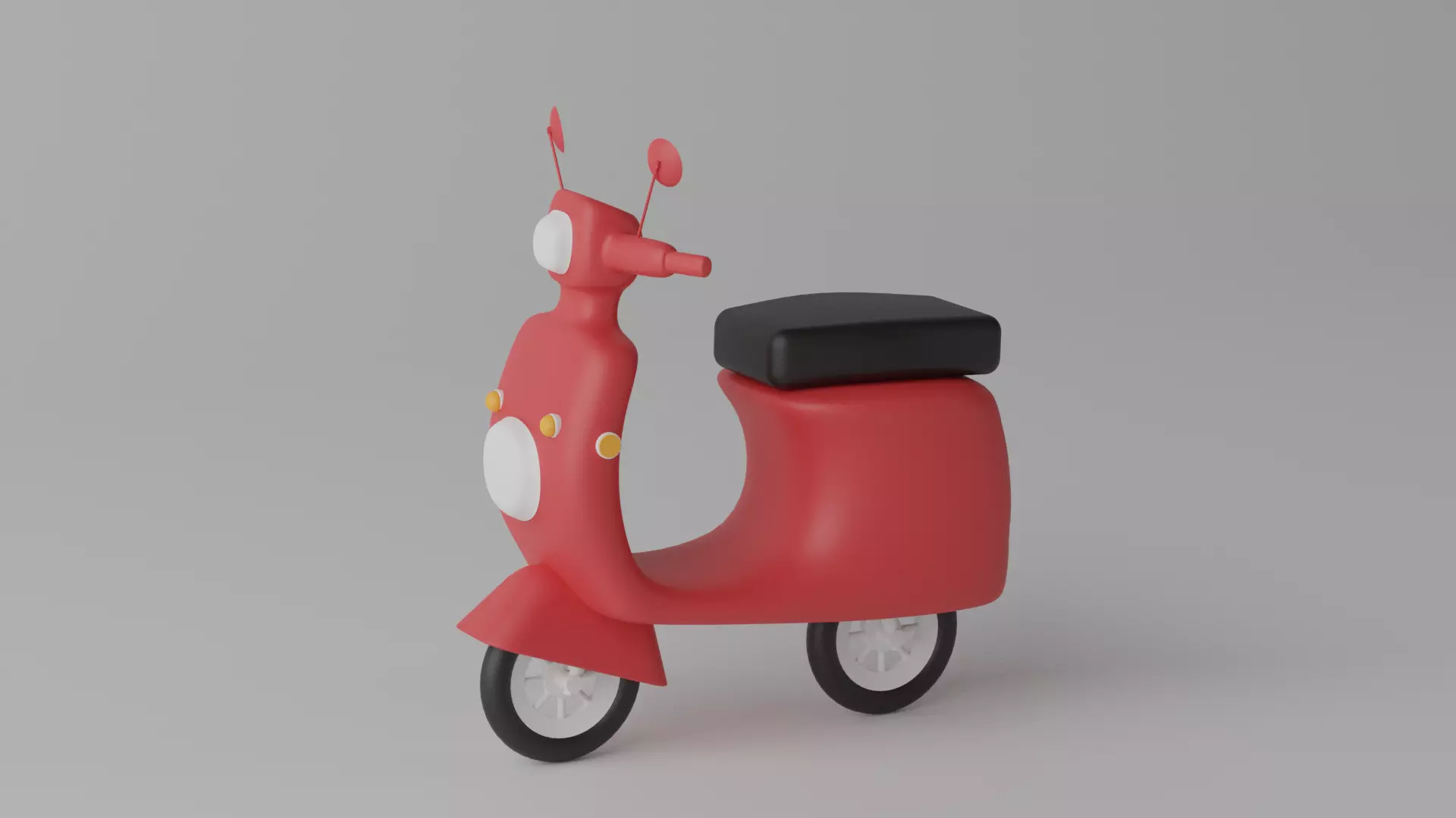 Cartoon Scooter Motorcycle 3D model_0