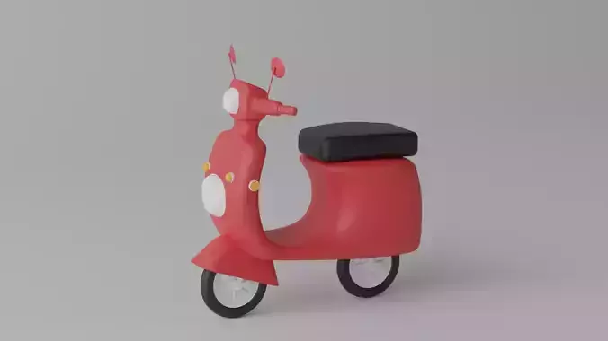 Cartoon Scooter Motorcycle 3D model