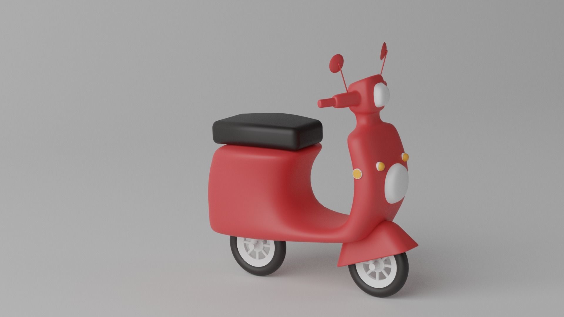 Cartoon Scooter Motorcycle 3D model_10