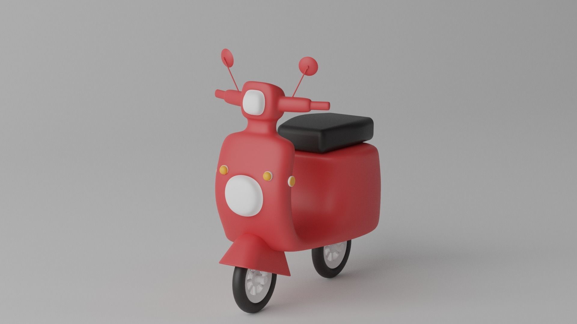 Cartoon Scooter Motorcycle 3D model_2