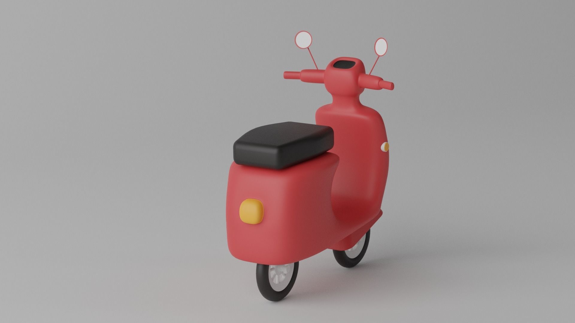 Cartoon Scooter Motorcycle 3D model_7