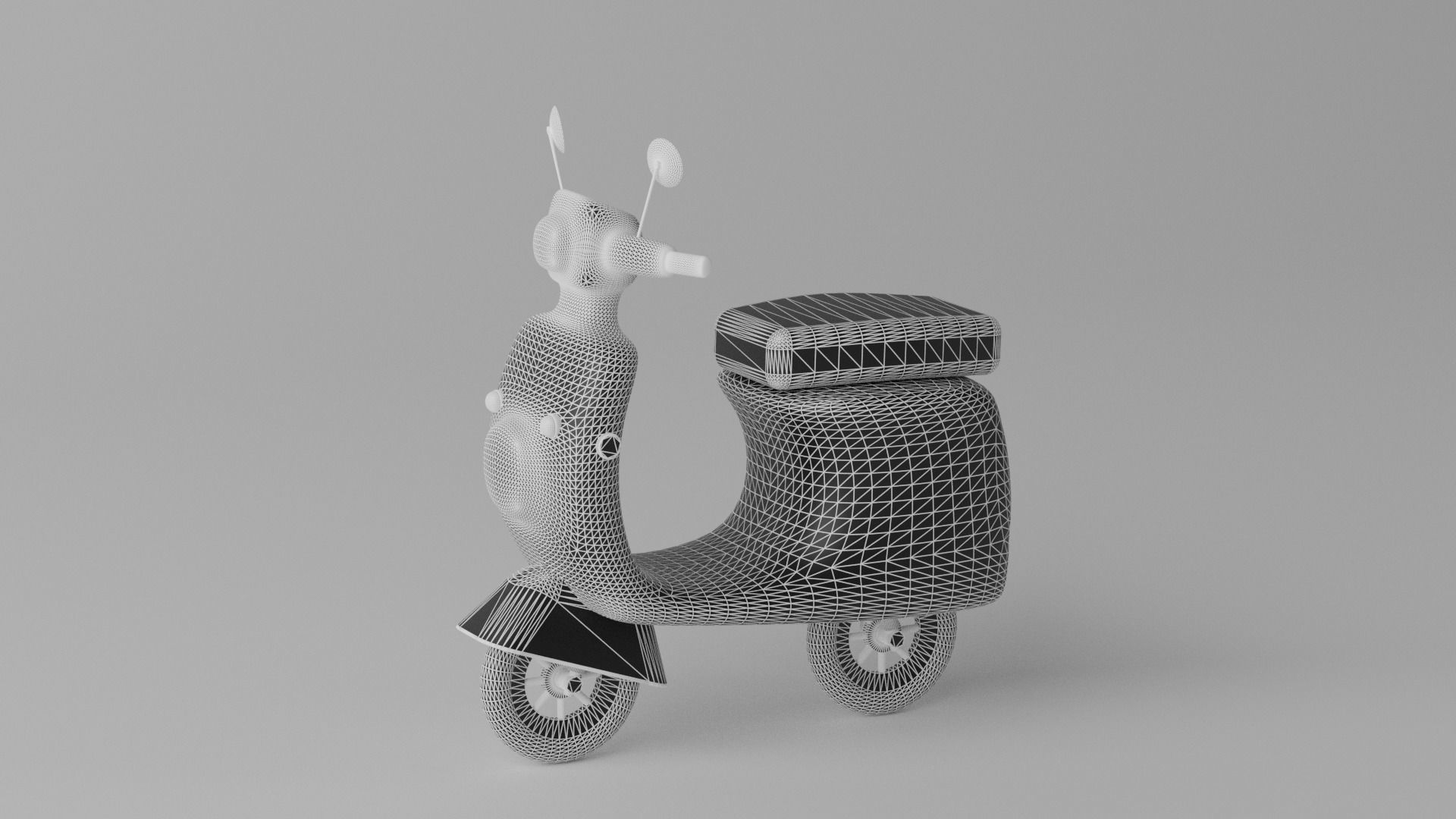 Cartoon Scooter Motorcycle 3D model_12