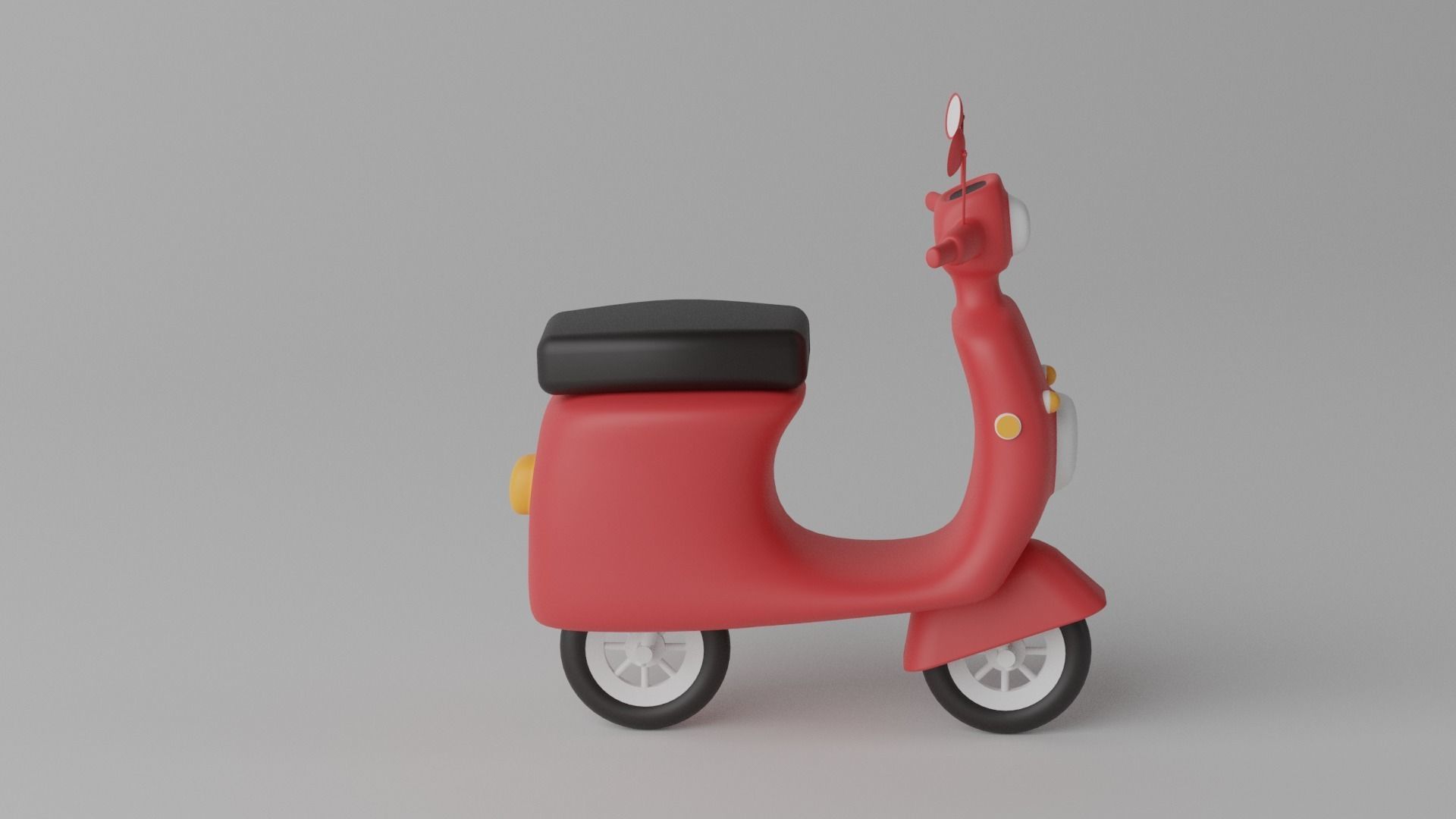 Cartoon Scooter Motorcycle 3D model_9