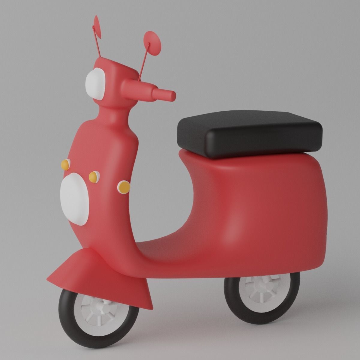 Cartoon Scooter Motorcycle 3D model_13