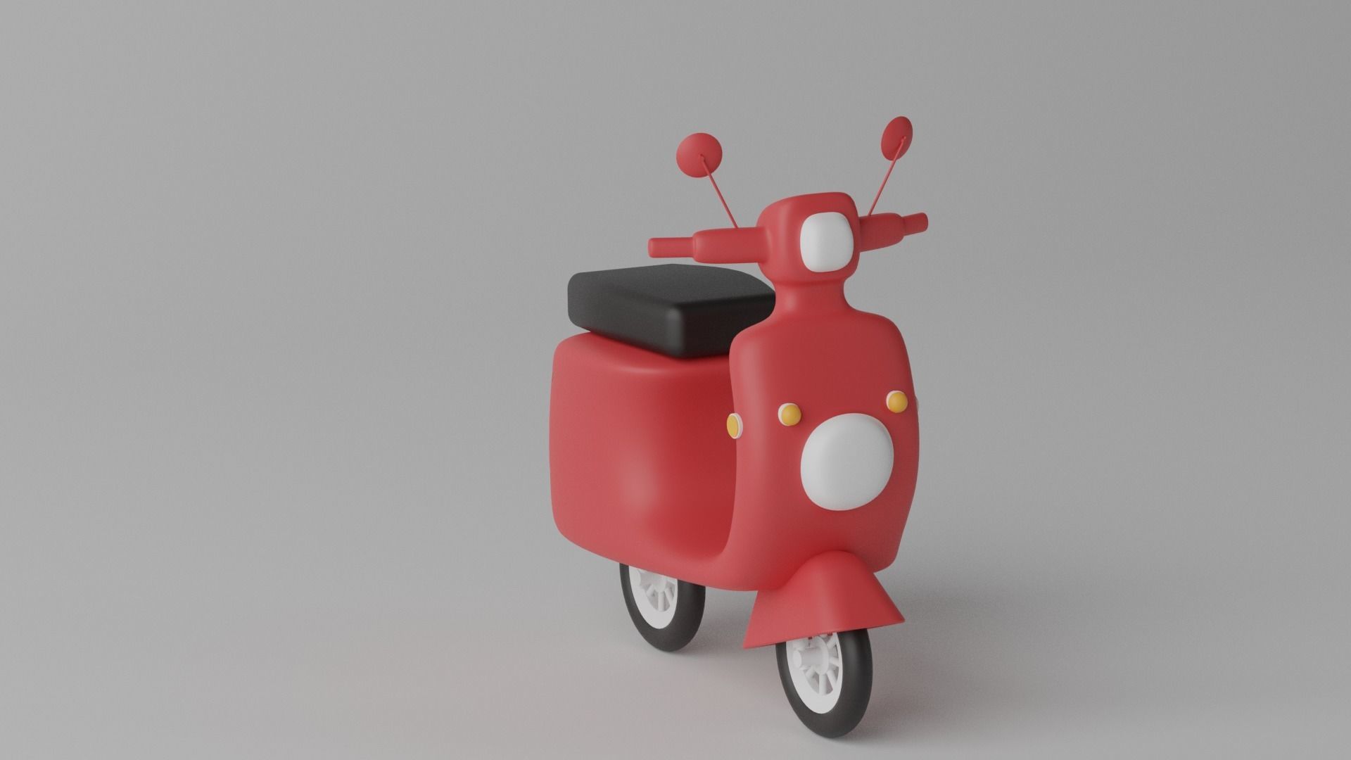 Cartoon Scooter Motorcycle 3D model_1