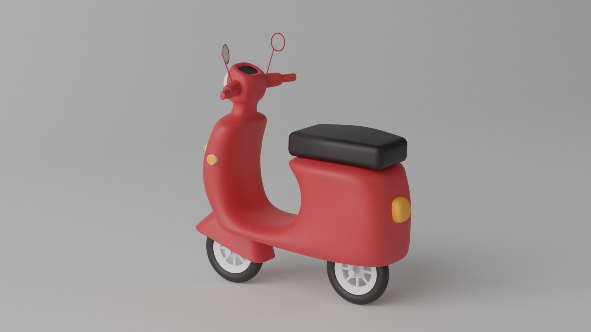 Cartoon Scooter Motorcycle 3D model_4