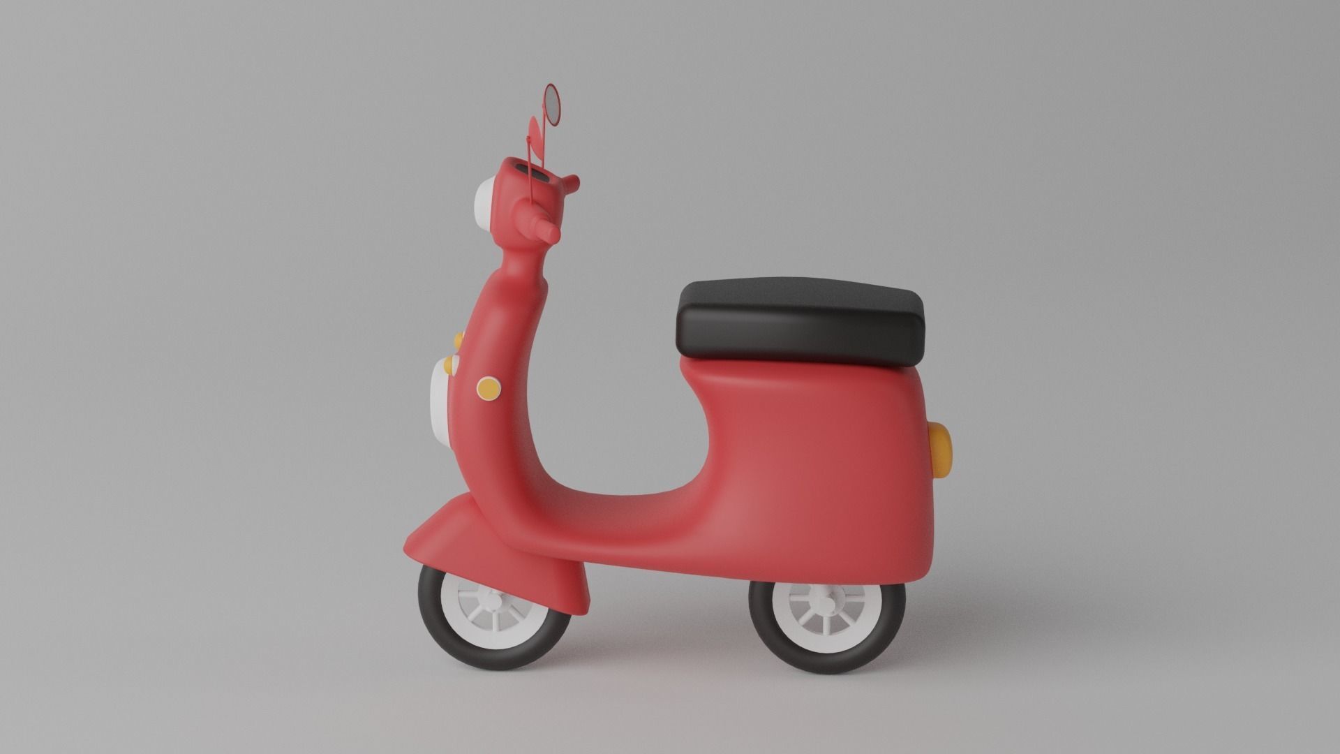 Cartoon Scooter Motorcycle 3D model_3