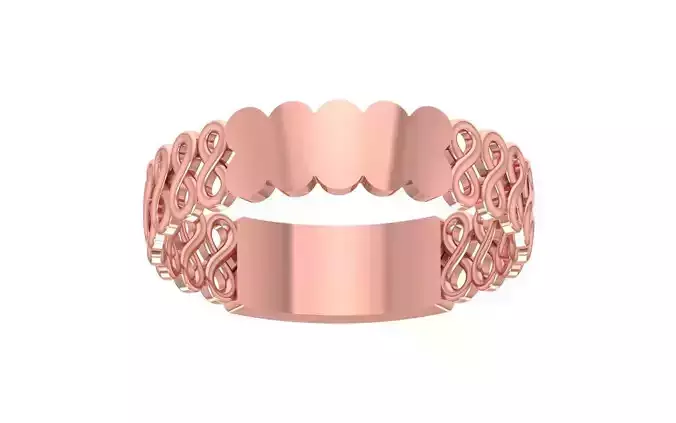 Infinity Design Women Wedding Band 3dm STL OBJ FBX Render Detail