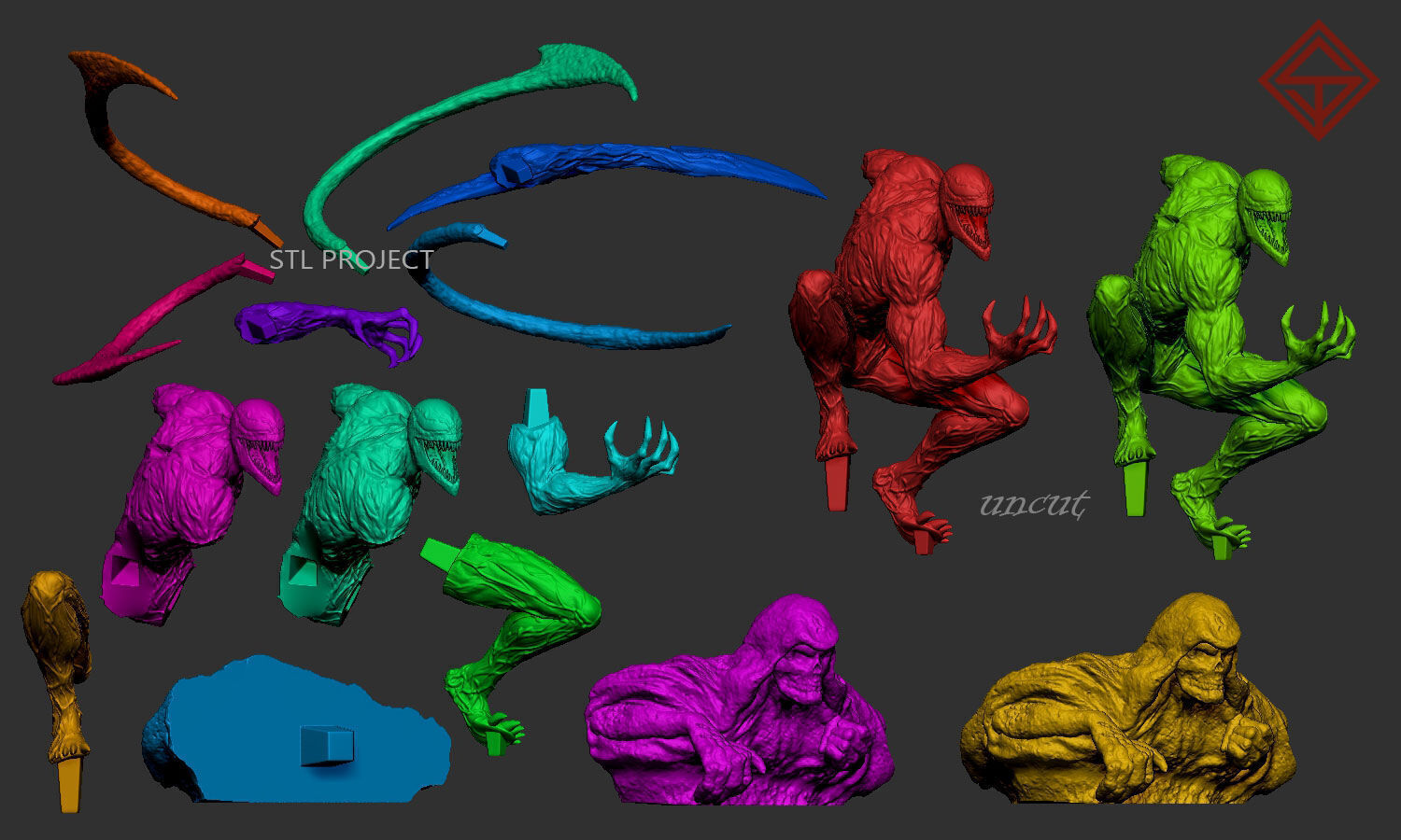 Carnage 3D print model_4