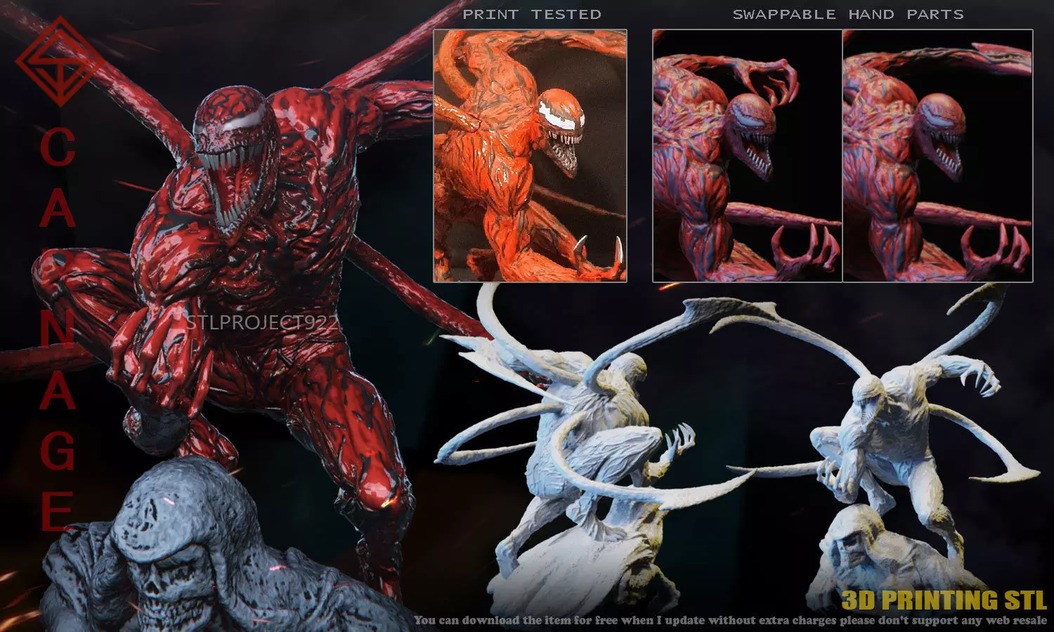 Carnage 3D print model_0