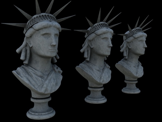 Statue of Liberty - Bust Low-poly 3D print model