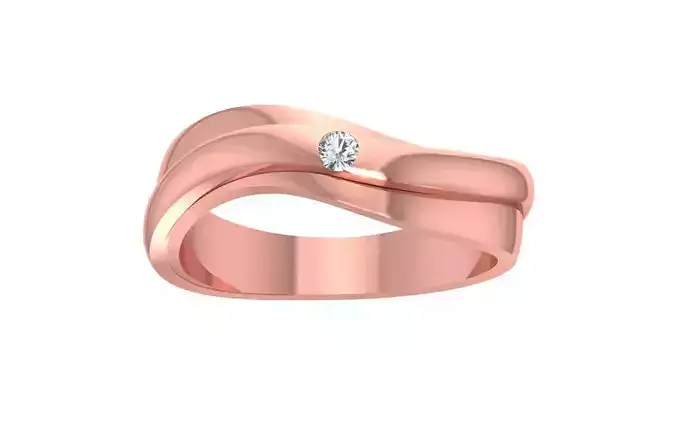 Round Diamond Solitaire Women Wedding Band 3dm STL OBJ FBX 