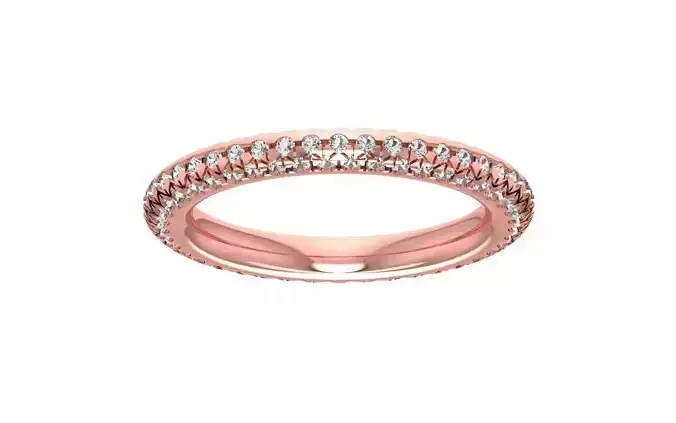 Flush Set Round Diamond Full Eternity  Wedding Band 3dm STL OBJ