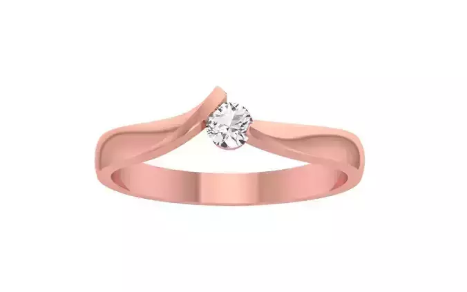 Solitaire Round Diamond Wedding Band 3dm STL OBJ FBX Render