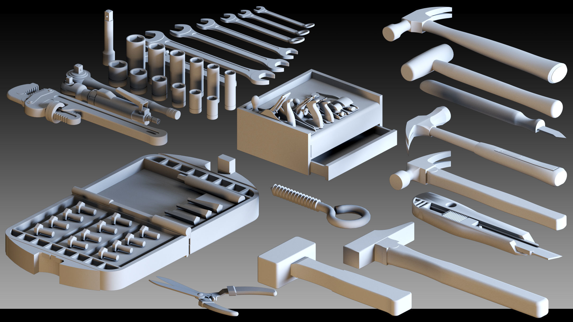 120 Industrial Tools- Vol 02- Kitbash- High detail 3d models 3D model_3