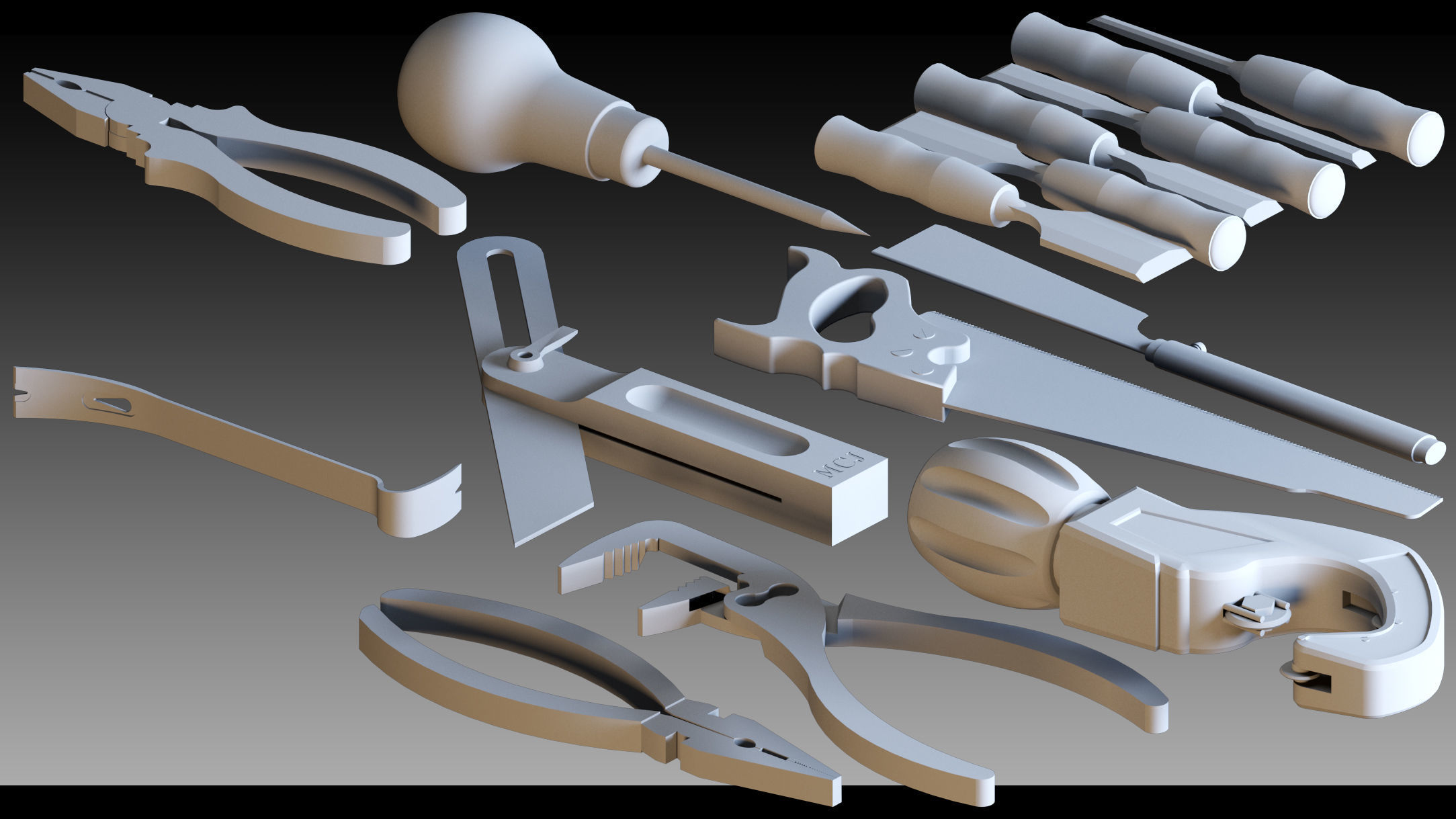 120 Industrial Tools- Vol 02- Kitbash- High detail 3d models 3D model_5