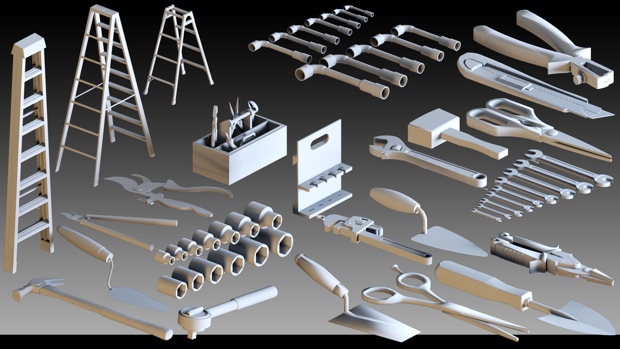 120 Industrial Tools- Vol 02- Kitbash- High detail 3d models 3D model_2