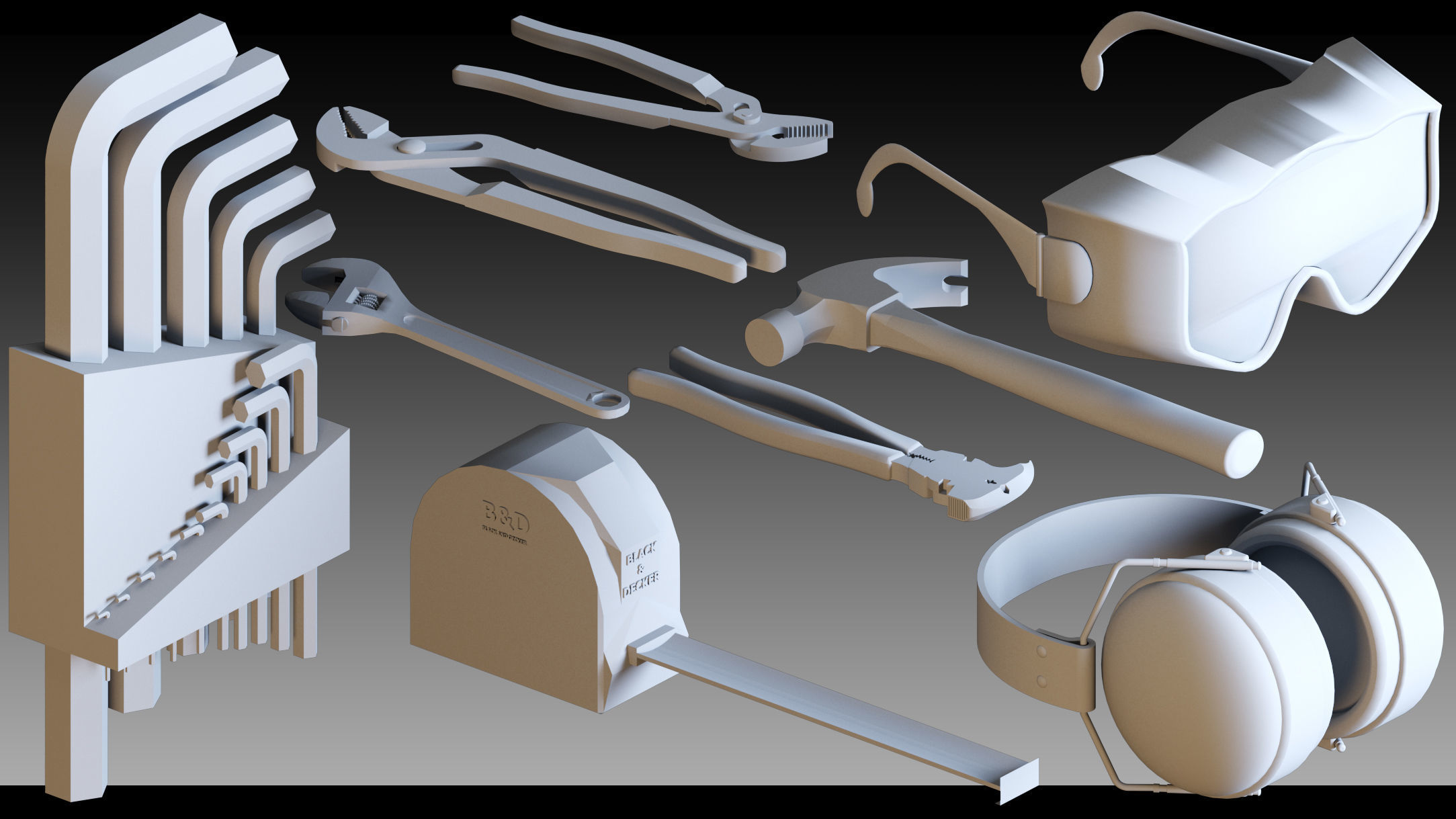 120 Industrial Tools- Vol 02- Kitbash- High detail 3d models 3D model_4