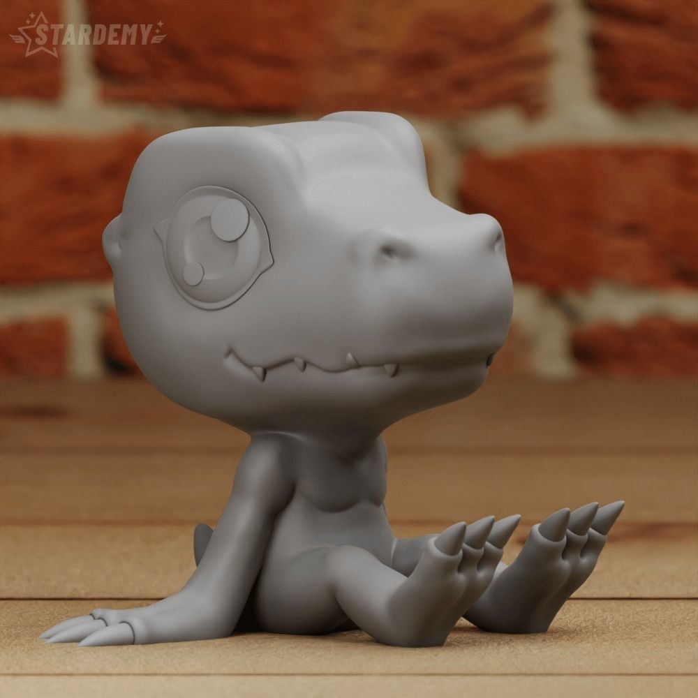Agumon Chibi Cute 2 models Digimon Adventure 3D print model_9