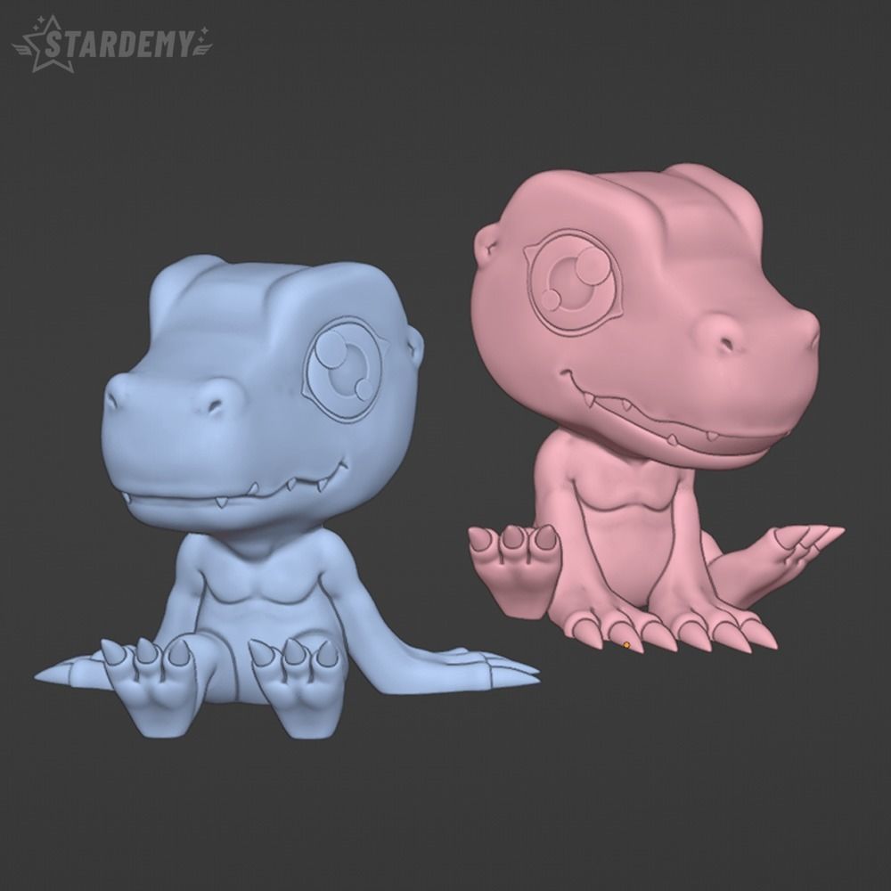 Agumon Chibi Cute 2 models Digimon Adventure 3D print model_11