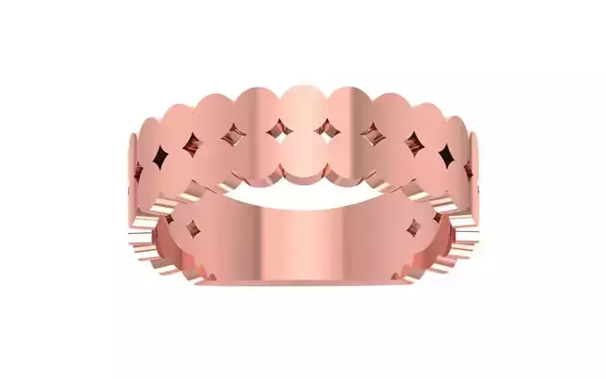 Plain Round Design Women Wedding Band 3dm STL OBJ FBX Render 