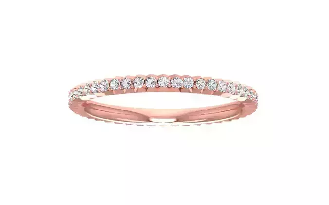 Round Cut Full Eternity Wedding Band 3dm STL OBJ FBX Render