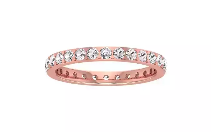 Round Diamond Full Eternity Wedding Band 3dm STL OBJ FBX Render 
