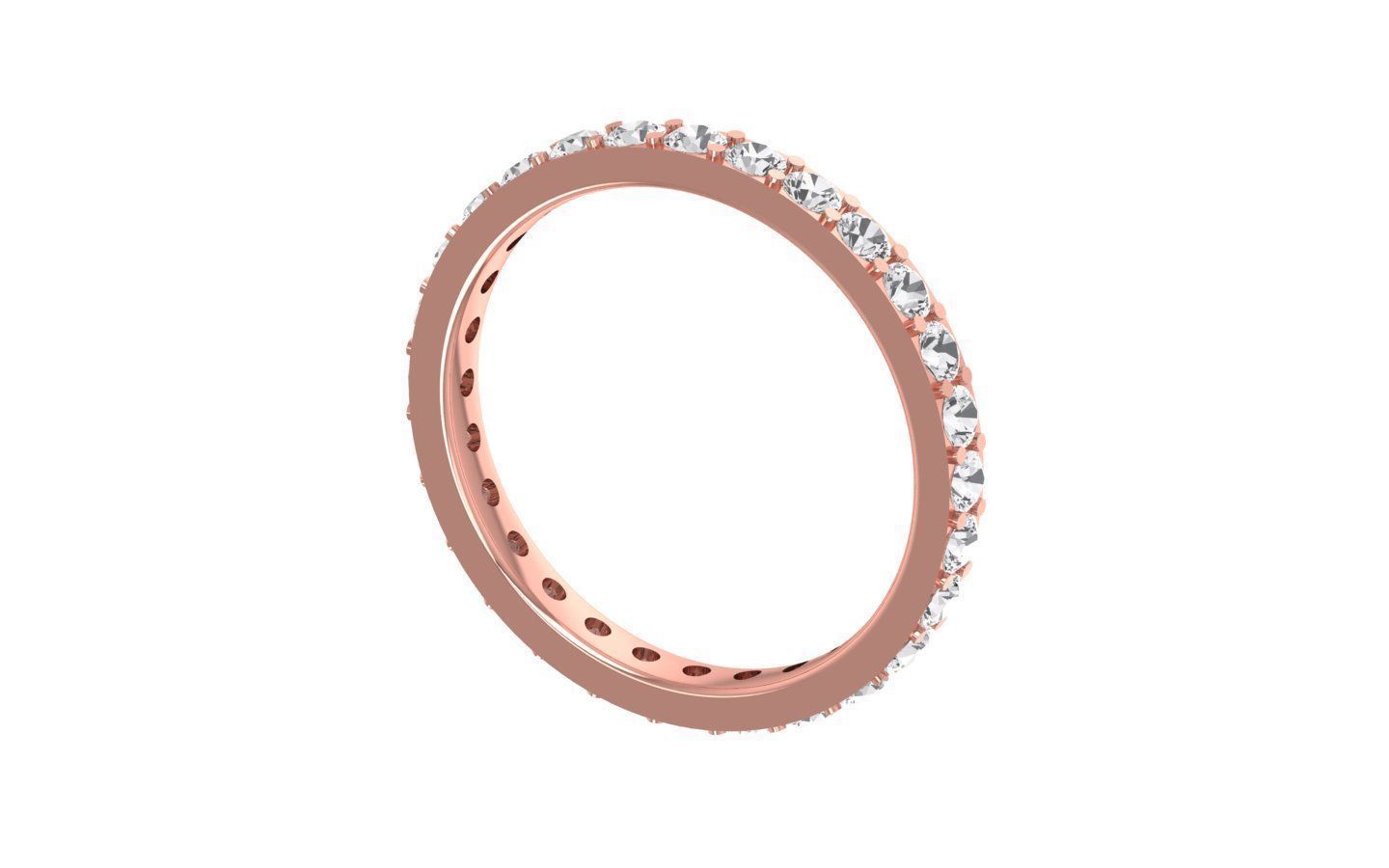 Round Diamond Full Eternity Wedding Band 3dm STL OBJ FBX Render  3D print model_2