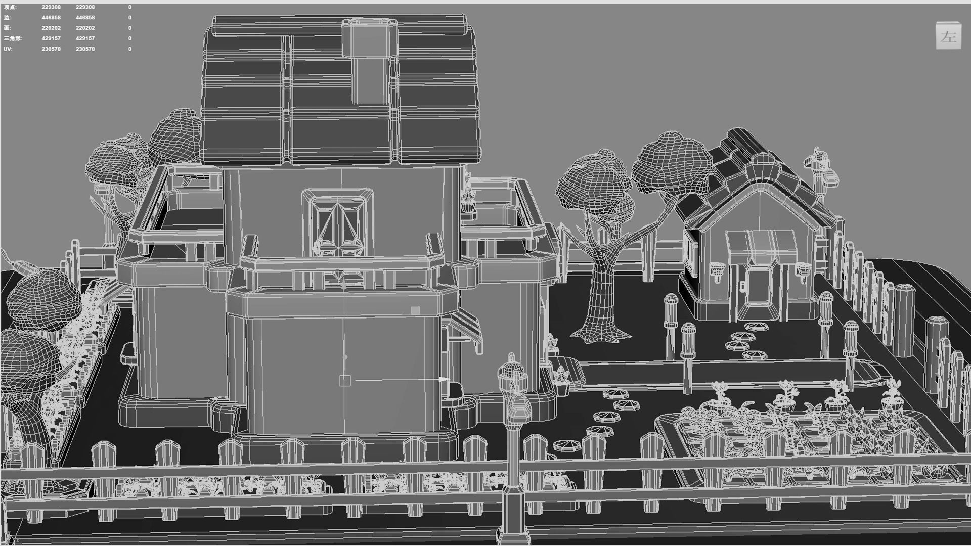 cartoon villa cottage country house Low-poly 3D model_7