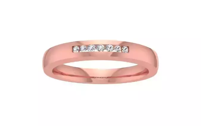 Seven Round Diamond Wedding Band 3dm STL OBJ FBX Render Details