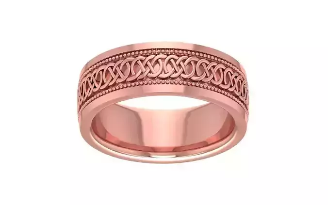 Thick Plain Gold Women Wedding Band 3dm STL OBJ FBX Render