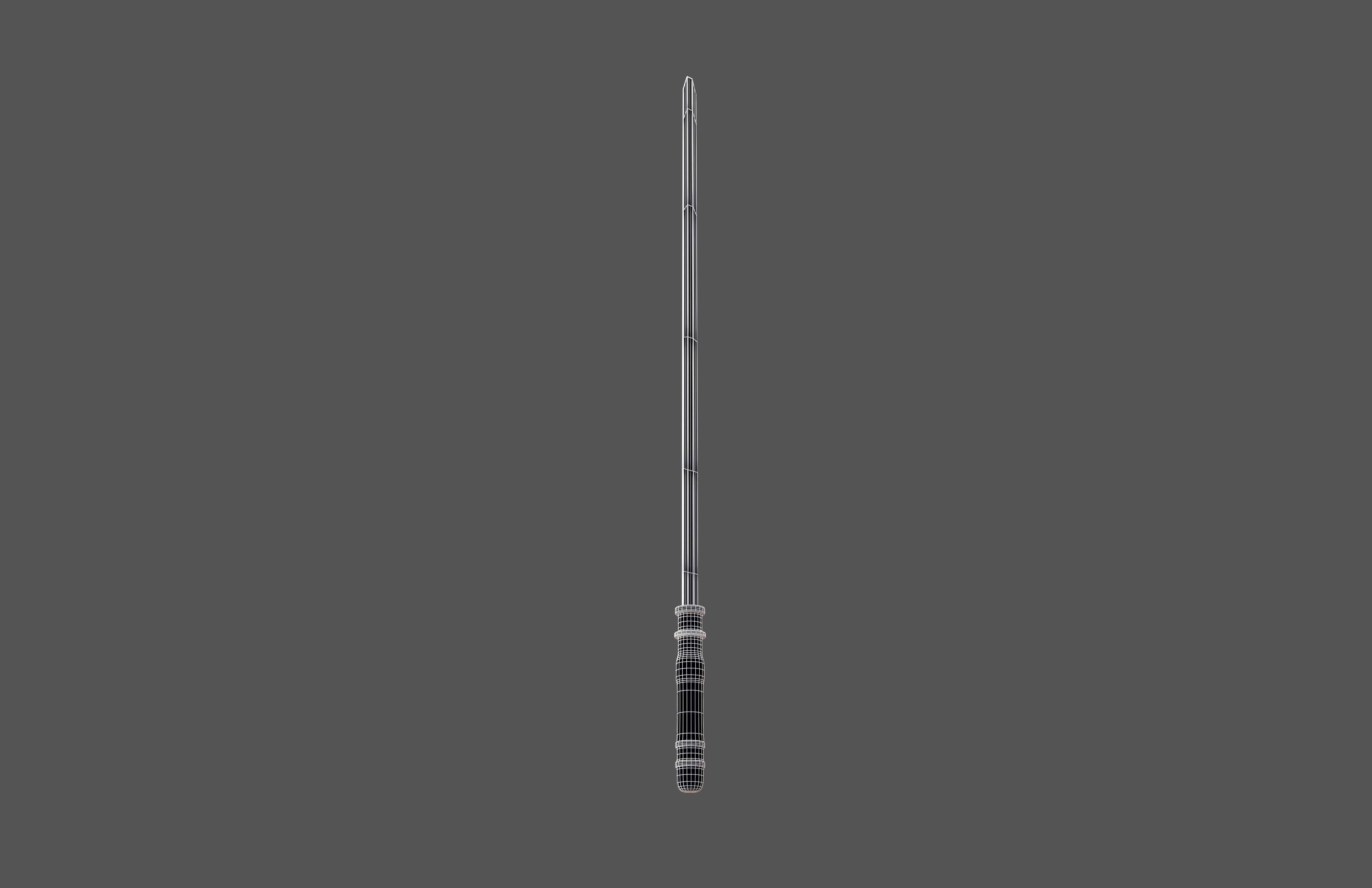 Barbecue Steel Needle v1 001 Low-poly 3D model_4