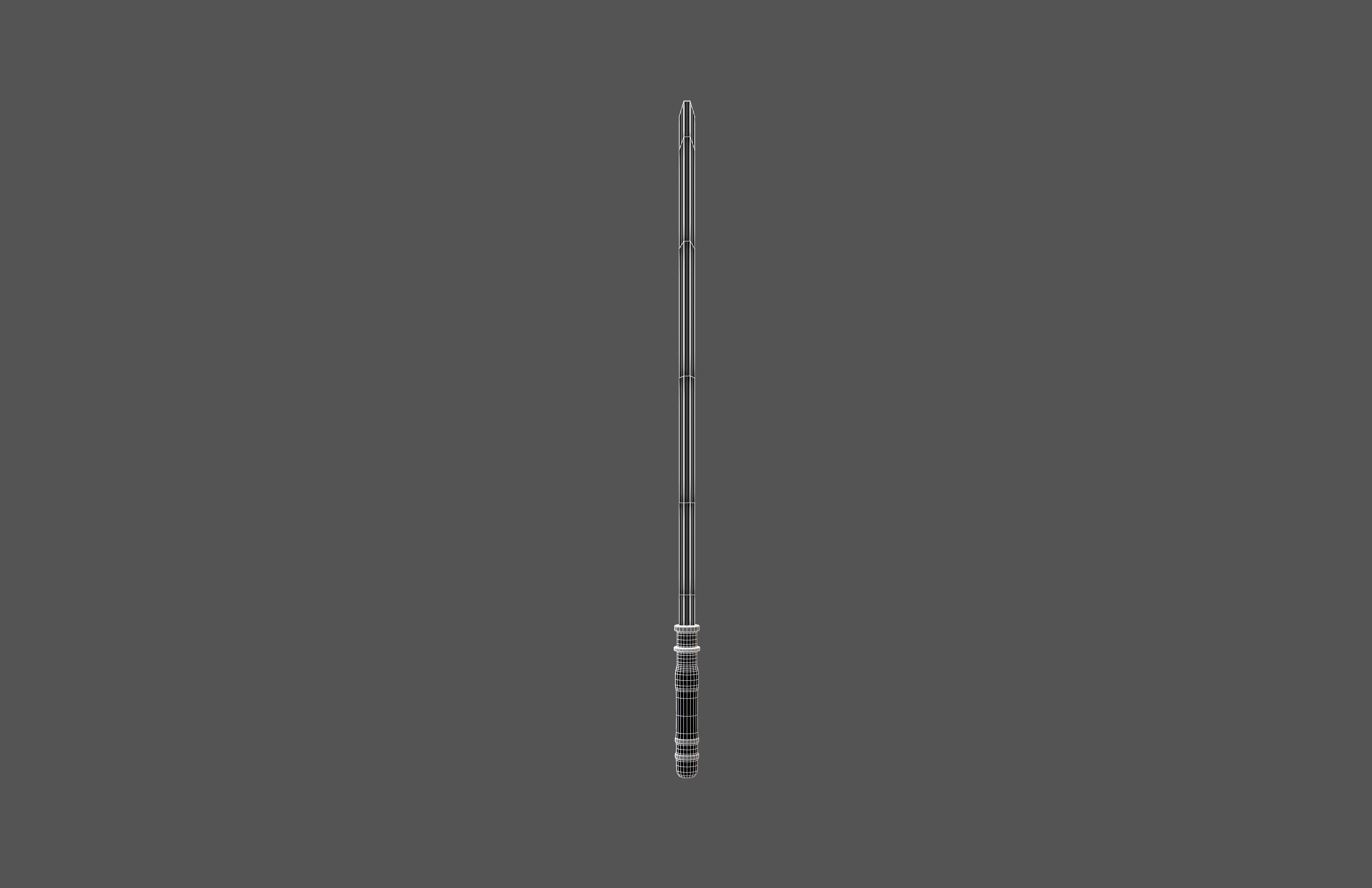 Barbecue Steel Needle v1 001 Low-poly 3D model_6
