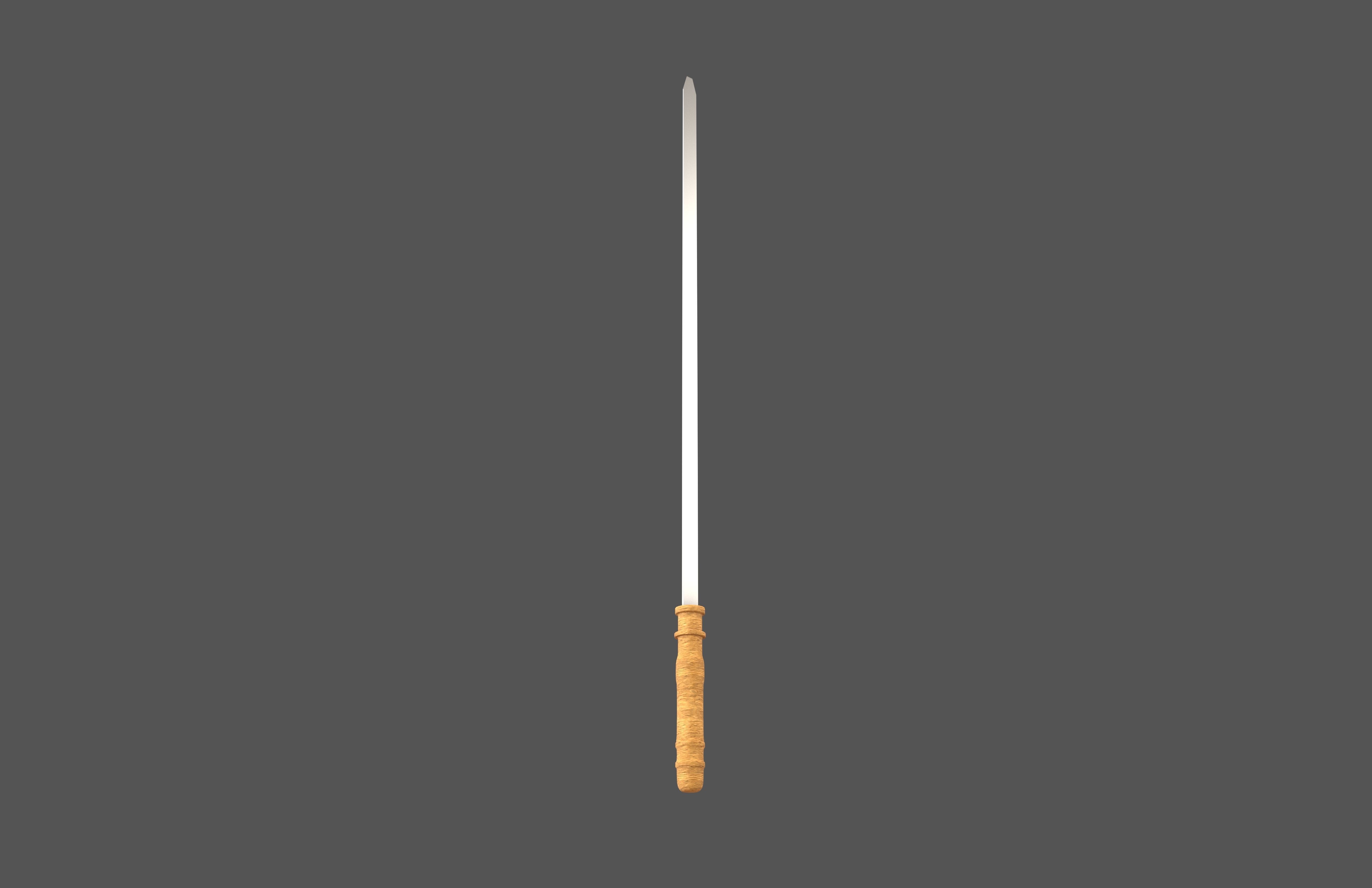 Barbecue Steel Needle v1 001 Low-poly 3D model_2