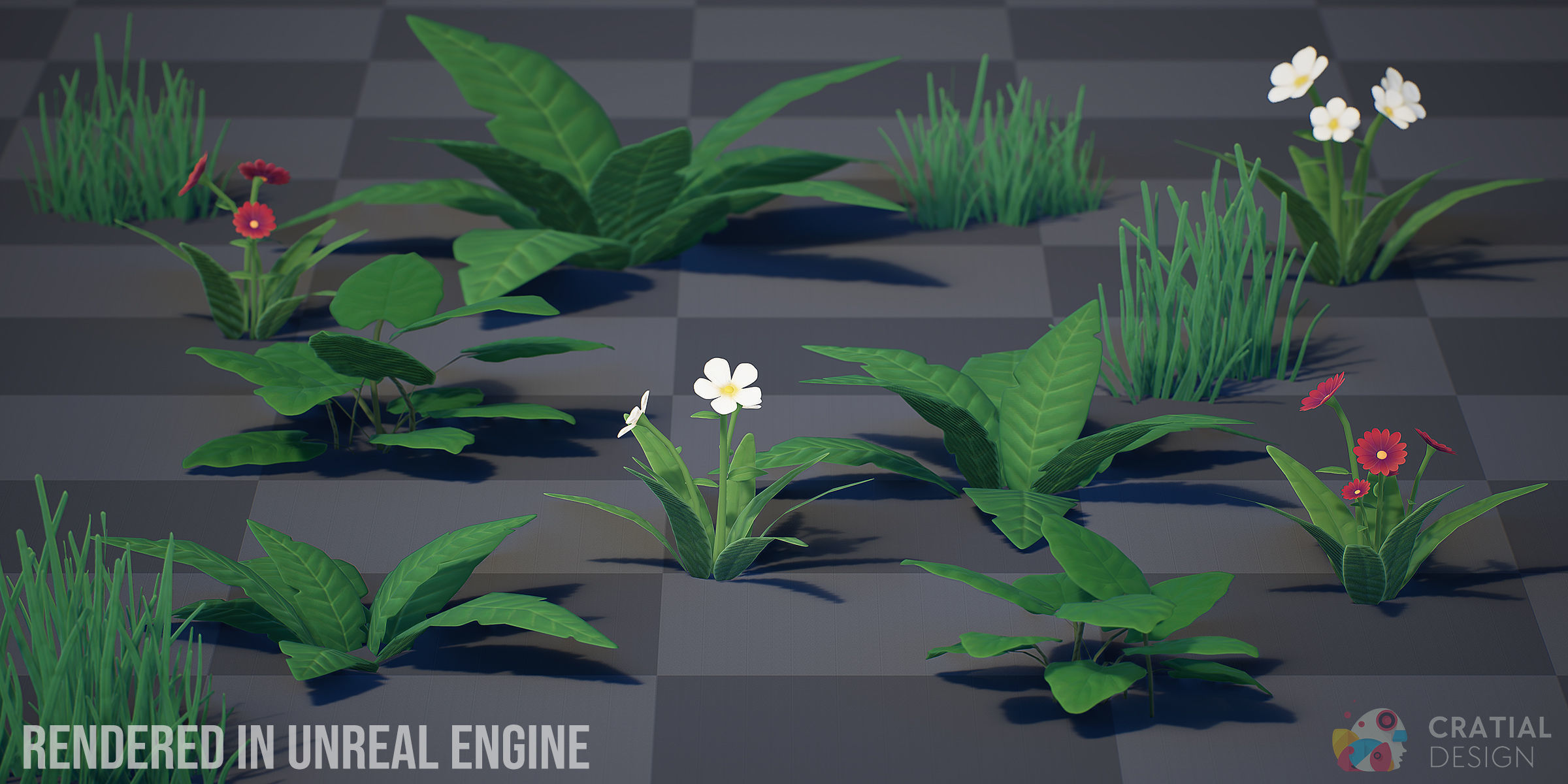 Stylized Pine Forest Nature Kit Low-poly 3D model_8