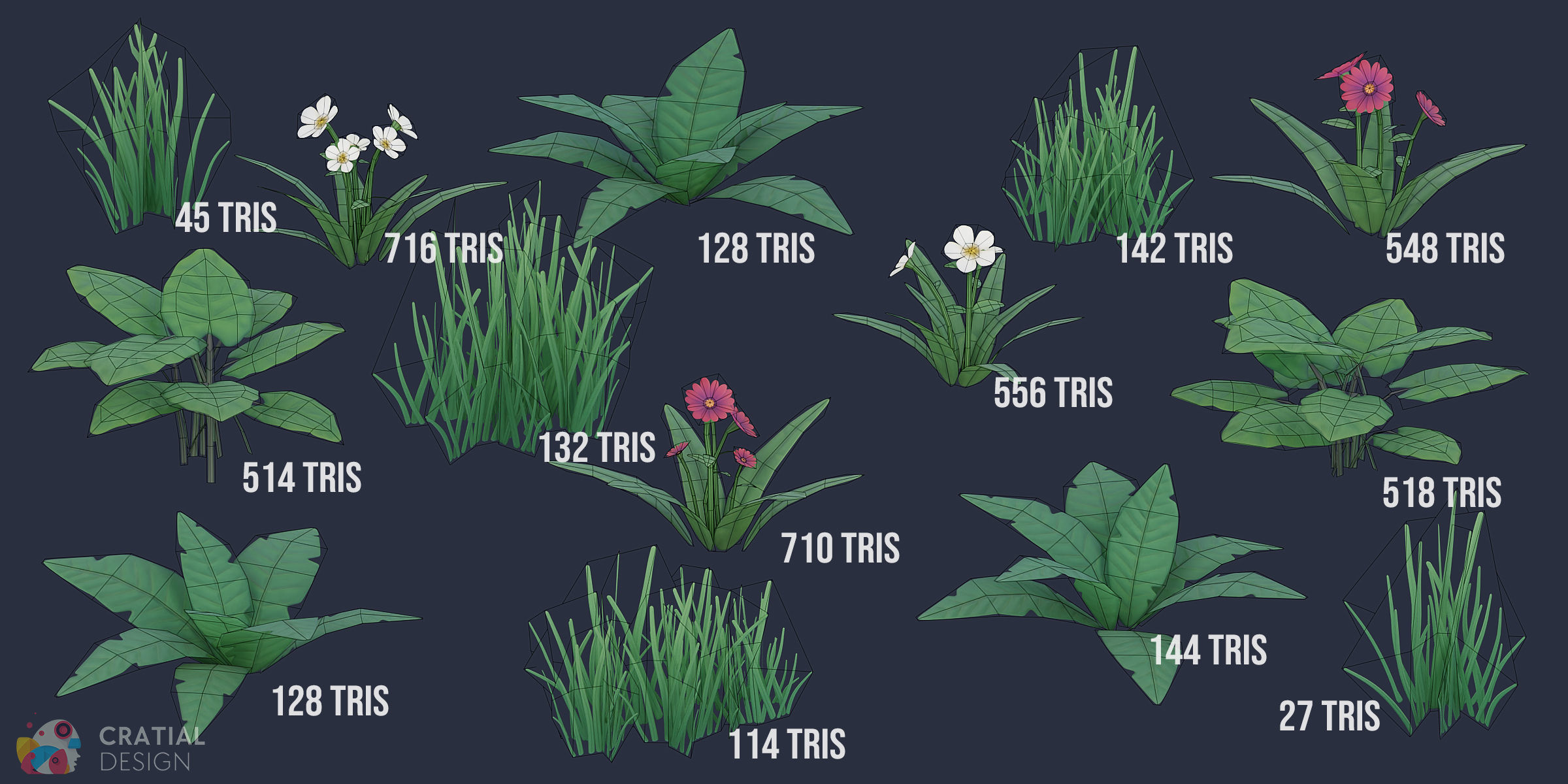 Stylized Pine Forest Nature Kit Low-poly 3D model_15