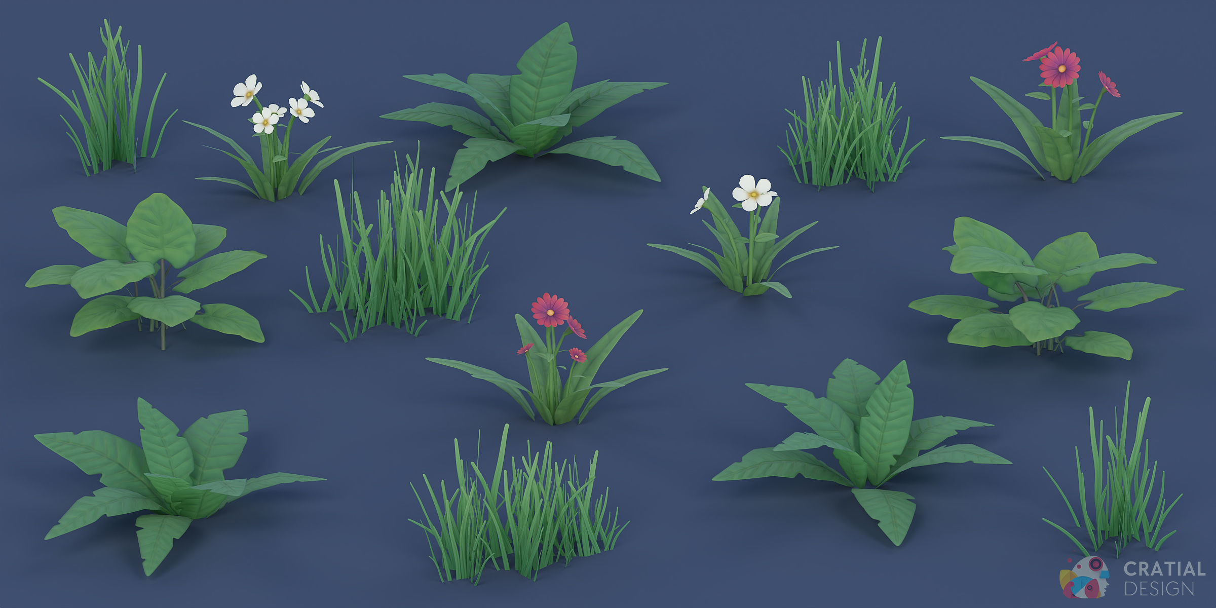 Stylized Pine Forest Nature Kit Low-poly 3D model_2