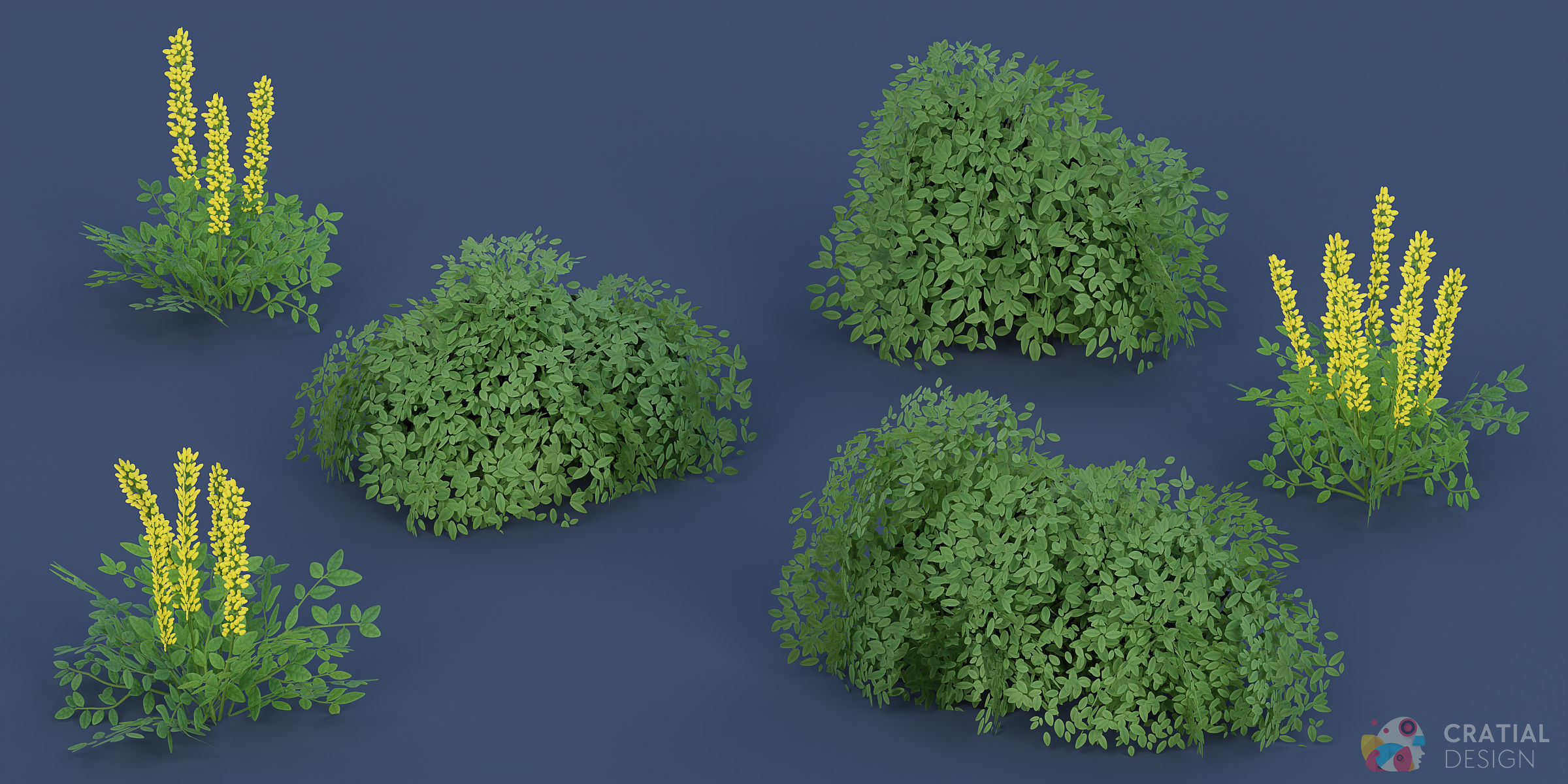 Stylized Pine Forest Nature Kit Low-poly 3D model_3