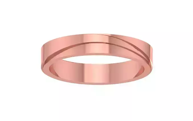 Plain Gold Women Wedding Band 3dm STL OBJ FBX Render Details