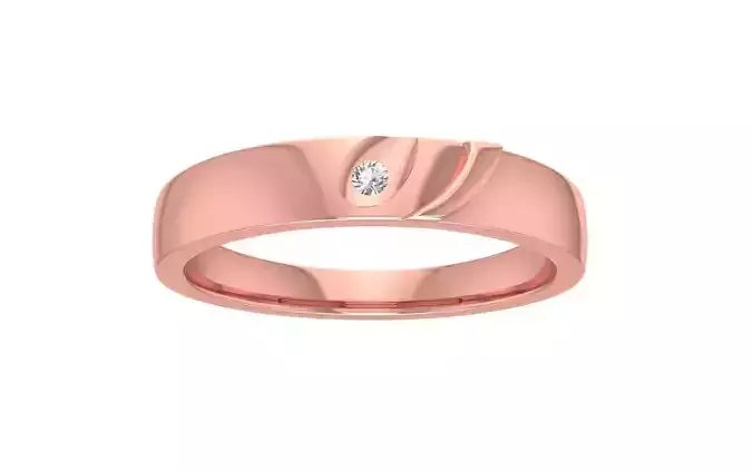 Round Cut Diamond Women Wedding Band 3dm STL OBJ FBX Render