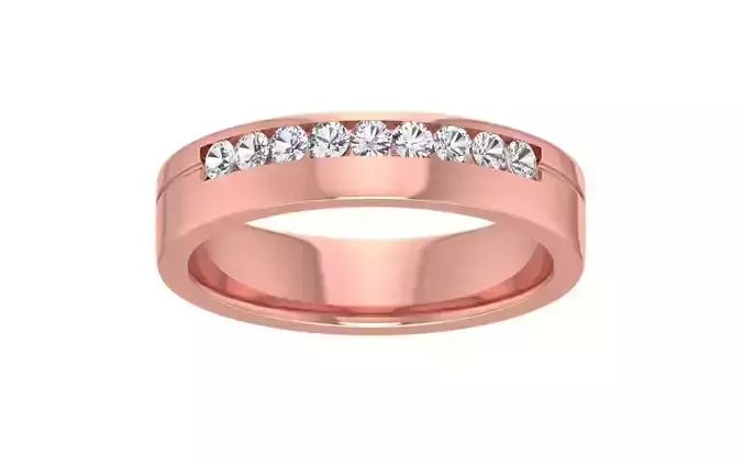 Channel Set Round Diamond Wedding Band 3dm STL OBJ FBX  3D print model
