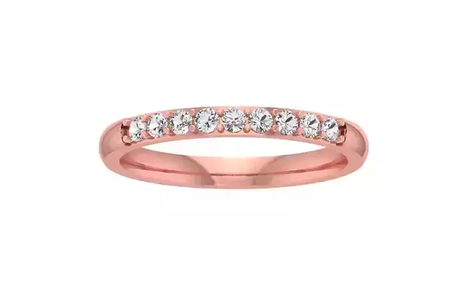 Round Diamond Women Wedding Band 3dm STL OBJ FBX Render Details