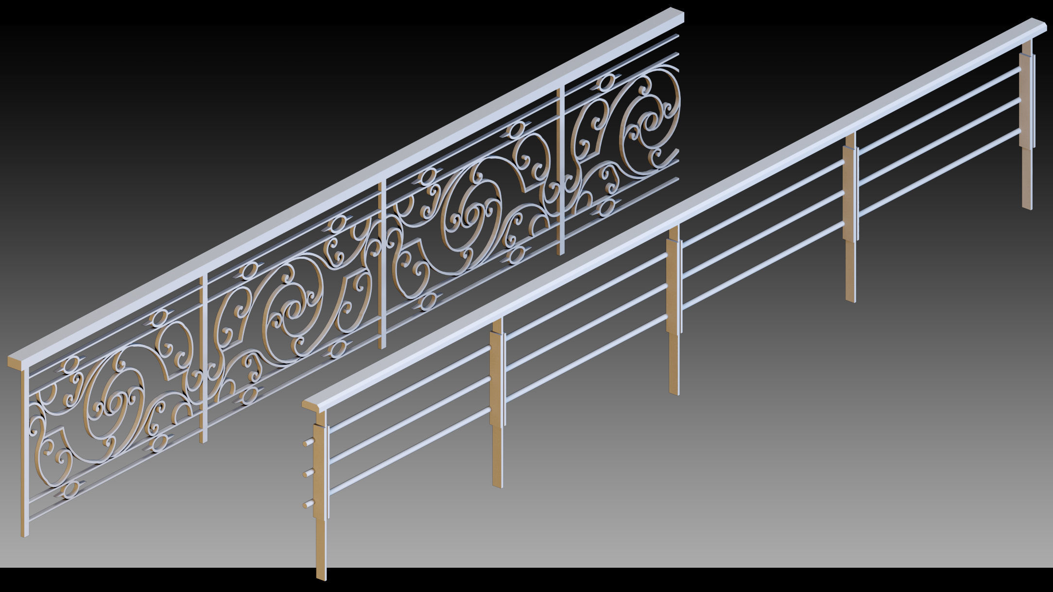 50 Fences- Vol 01- Kitbash- High detail 3d models 3D model_10