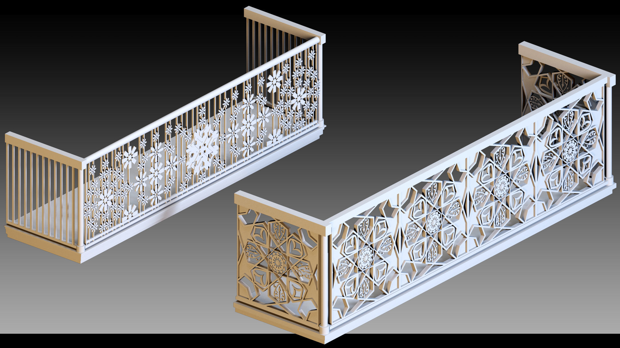 50 Fences- Vol 01- Kitbash- High detail 3d models 3D model_21