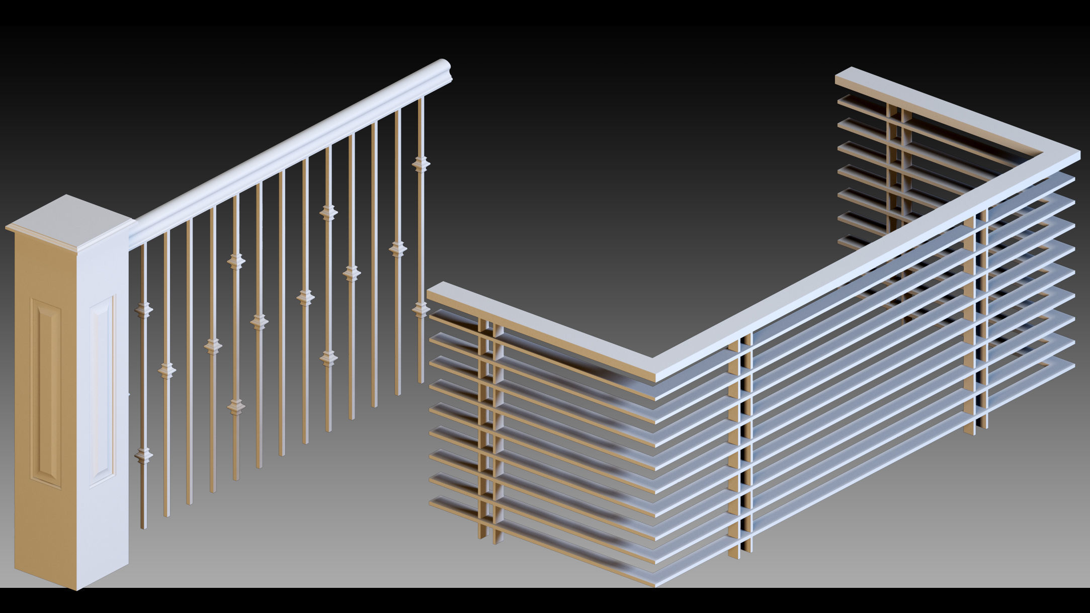50 Fences- Vol 01- Kitbash- High detail 3d models 3D model_4