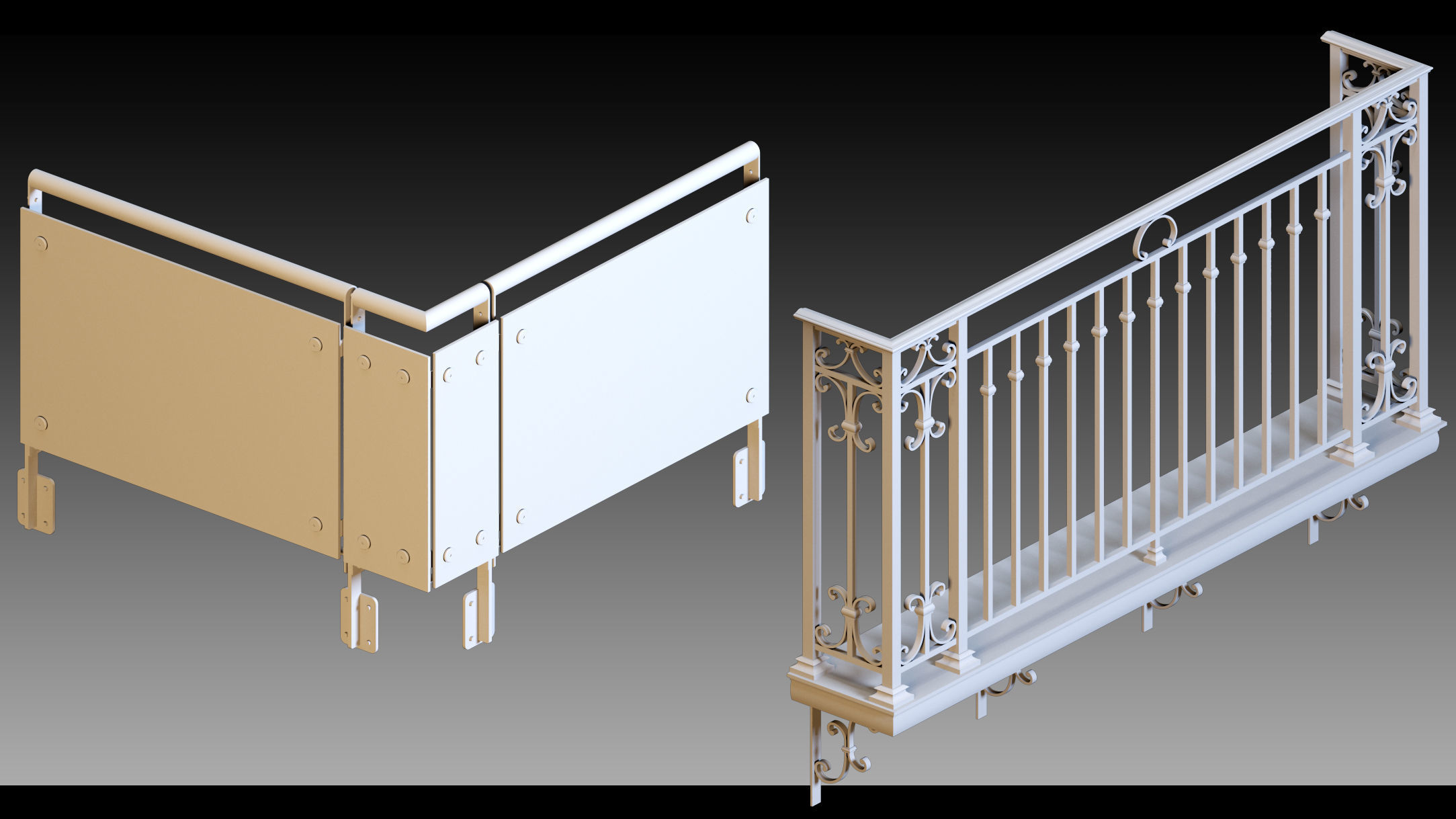 50 Fences- Vol 01- Kitbash- High detail 3d models 3D model_7
